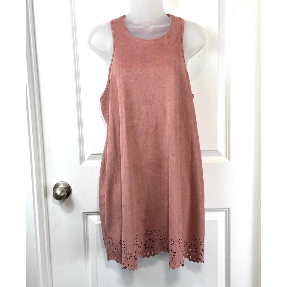 VINTAGE CRANE Y2K 90s Blush Pink Floral Tank Top Sleeveless $78 Mini Dress S - Picture 12 of 14